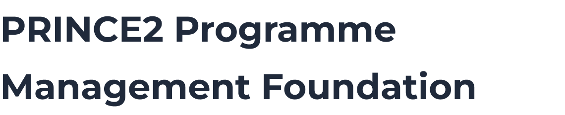 Prince2 Programme Management Foundation 